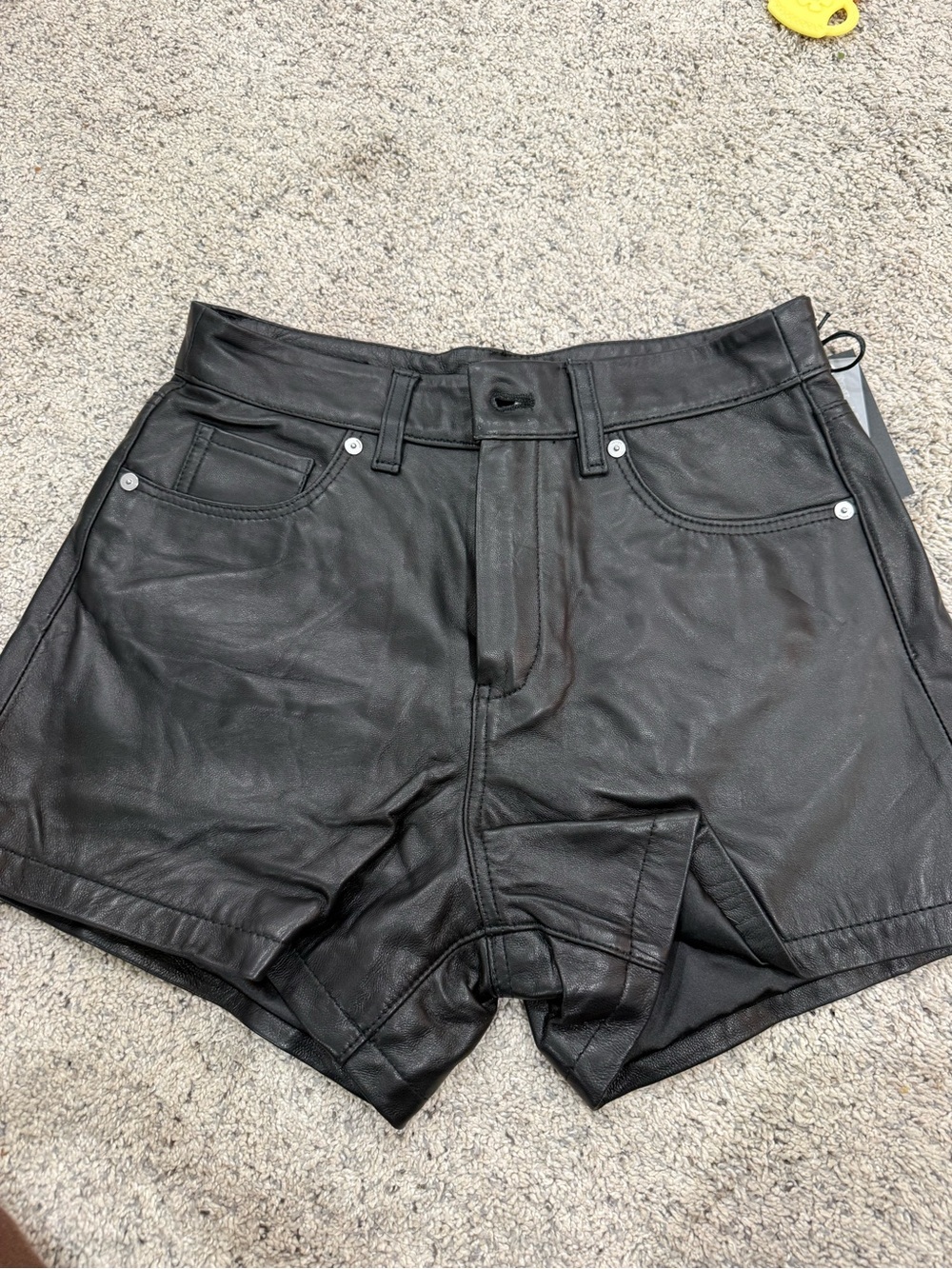 Blank NYC Black Leather Shorts